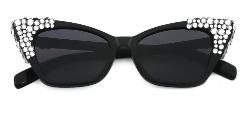 244 Charla Cateye, black glasses