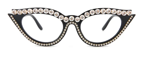 288 Jeanette Cateye,Oval black glasses