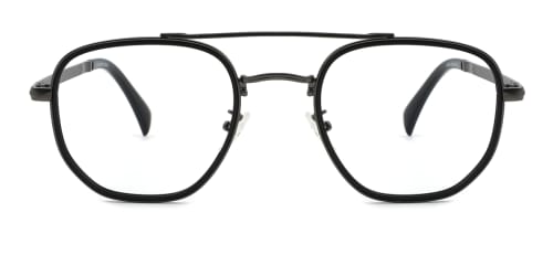 2A550 Massimo Rectangle,Aviator,Geometric black glasses
