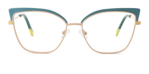 3045 COOLWO Cateye,Rectangle green glasses
