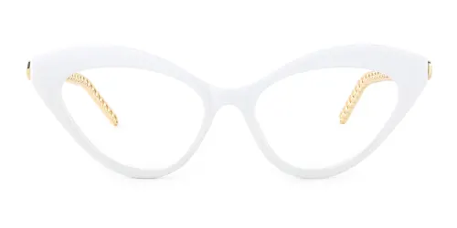 3201 Sallie Cateye white glasses