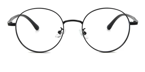 Black Round Simple Classic Retro Super Light Custom Engraving Eyeglasses | WhereLight
