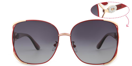 3363 Marlee Cateye,Rectangle red glasses
