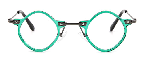 36107 Yoko Oval,Geometric green glasses