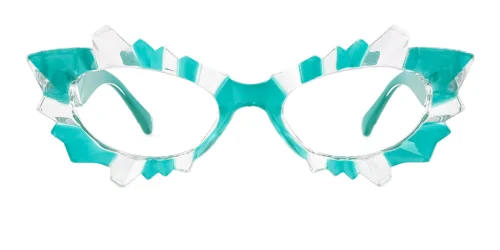 4001 Leila Cateye,Geometric, green glasses