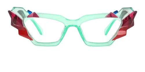 502 Clyde Cateye,Geometric, green glasses