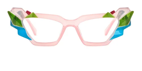 502 Clyde Cateye,Geometric, pink glasses
