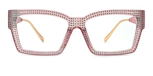 51261 Bethann Rectangle,Geometric pink glasses