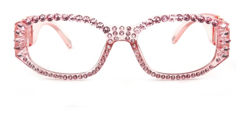 5280 Hedya Rectangle,Oval pink glasses