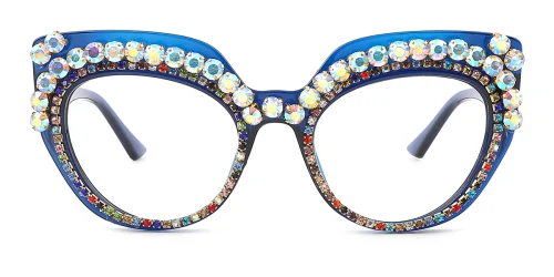 662691 Raechellia Cateye,Oval blue glasses