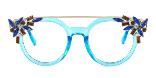 6697 Mamie Cateye,Round,Oval blue glasses