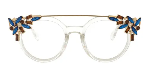 6697 Mamie Cateye,Round,Oval clear glasses