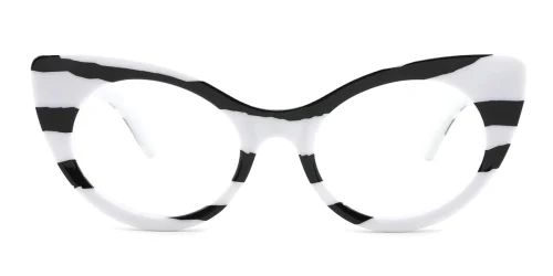 6709 Edie Cateye white glasses