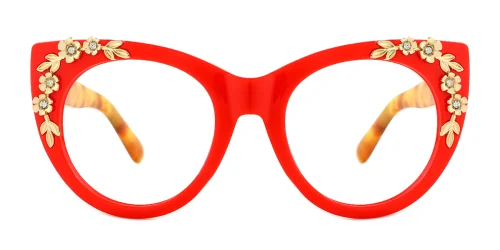 6806 Undra Cateye red glasses