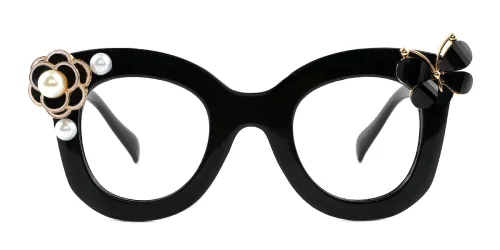 6857 Fannie Cateye black glasses