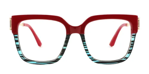 82113 Madeline Rectangle red glasses