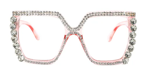 83958 Yahto Rectangle pink glasses