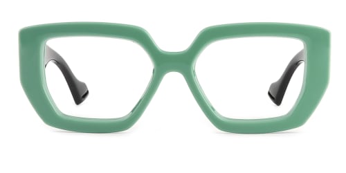 86320 Annabell Geometric green glasses