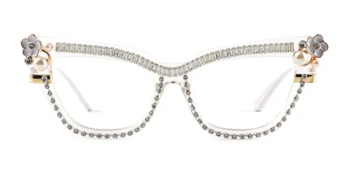 88003 Cahill Cateye clear glasses