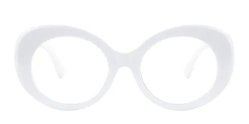 89108 Prima Oval white glasses