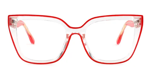 9010 Angelina Rectangle red glasses