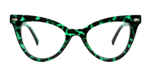 9072-1 Claudia Cateye green glasses