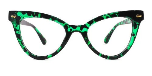 9072 Hayley Cateye green glasses