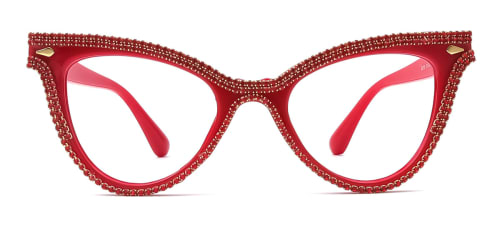 90721 Charity Cateye red glasses