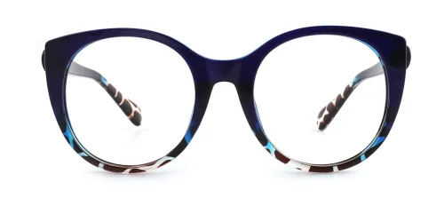 9080 Chauncey Cateye,Round blue glasses