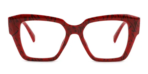 9135 Halfryta Rectangle red glasses