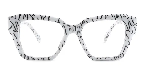 9135 Halfryta Rectangle white glasses