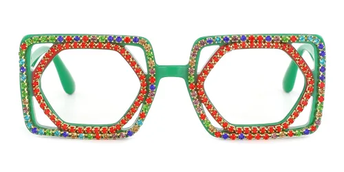 9199 Karla Rectangle green glasses