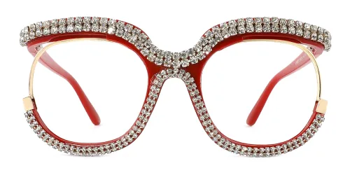 92104T Catharine Oval red glasses