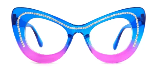 944 Deniece Cateye blue glasses