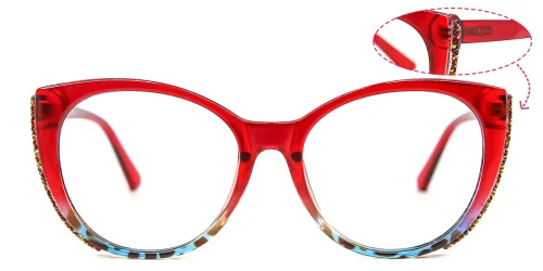 95141-1 Jordana Cateye,Oval red glasses