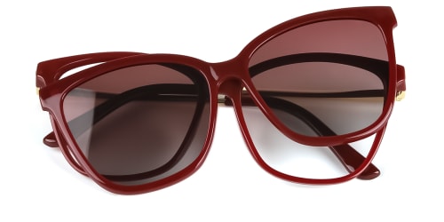 95655 AmiAmie Rectangle red glasses