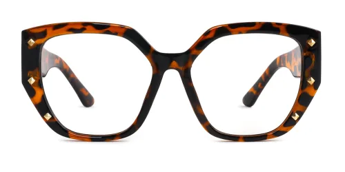 9619 Amira Geometric tortoiseshell glasses