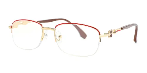 962 Adrienne Oval red glasses