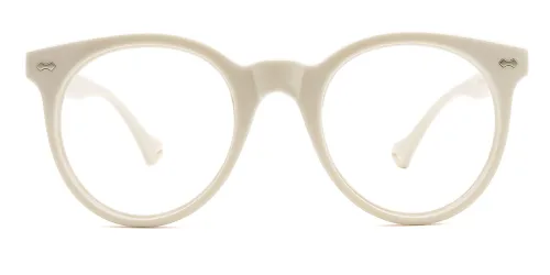 97094 Elvie Round white glasses