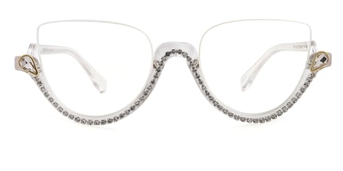 971741 Bridget Cateye clear glasses