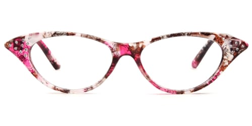 9721 Valerie Cateye floral glasses