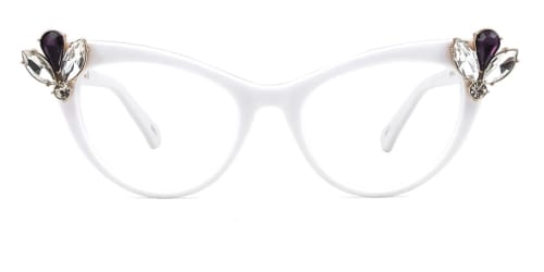 97563 Bessie Cateye white glasses