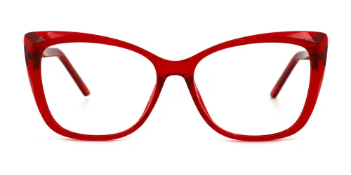A-2001 Kacie Cateye red glasses