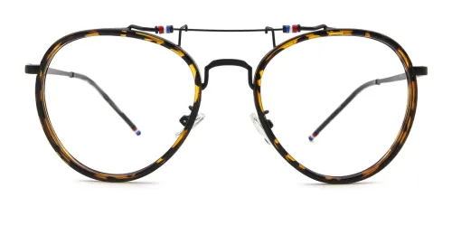 F9318 Ulrica Round,Aviator tortoiseshell glasses