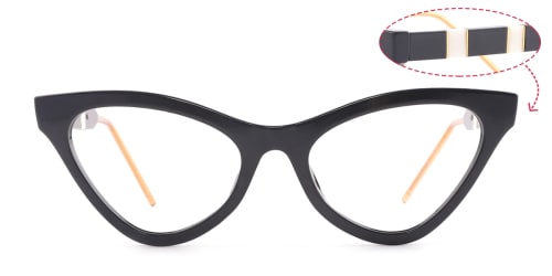G0597 Edna Cateye black glasses