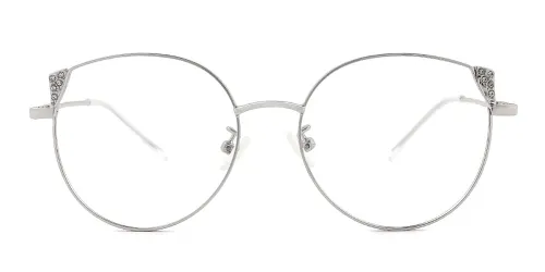 H8901 Devine Cateye silver glasses