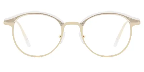 HT1008 Jania Round white glasses