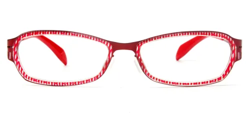 LE412 Deirdre Oval red glasses