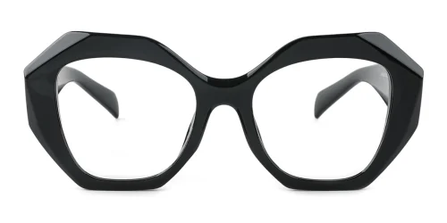 LH002 Flint Geometric black glasses