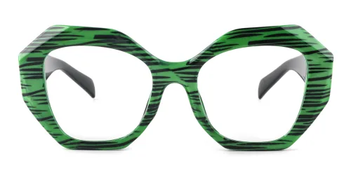 LH002 Flint Geometric green glasses